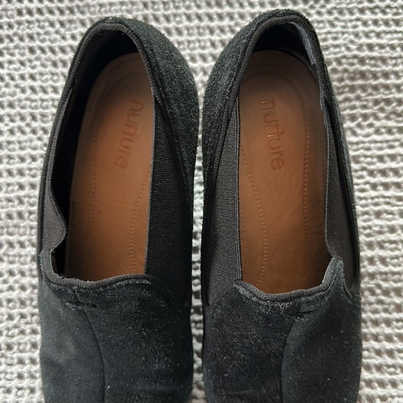Nurture Black Suede Adarah Stack Heel Shooties – Size 7.5 | Slip-On Booties - Picture 2 of 6